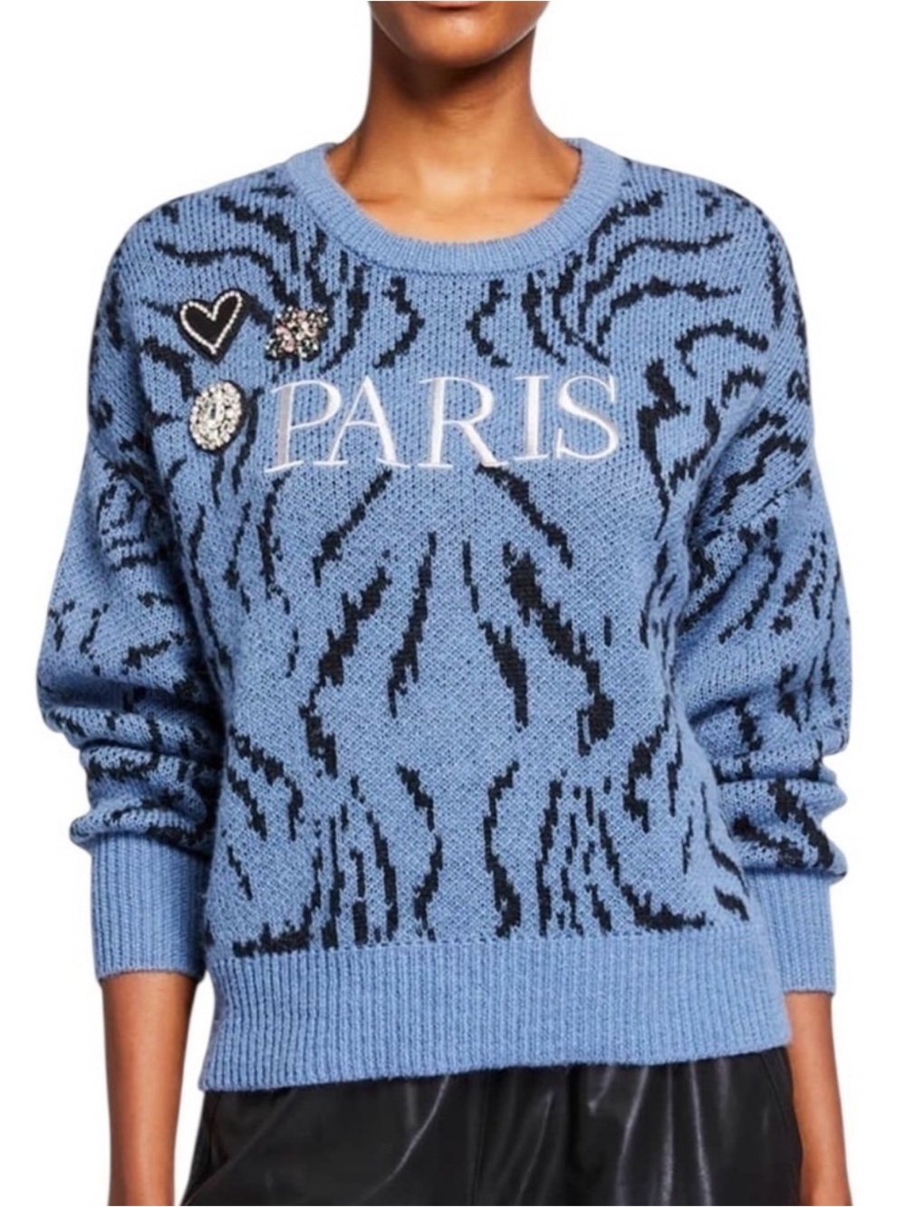 Paris Applique Wool Sweater - Picture 1 of 10